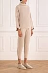 Brunello Cucinelli Cashmere walking suit with high collar beige women's - 100% cashmere. two side pockets. Country of manufacture: Italy. Care: specialized cleaning - photo 3