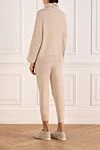 Cashmere walking suit with high collar beige women's Brunello Cucinelli - 100% cashmere. two side pockets. Country of manufacture: Italy. Care: specialized cleaning - photo 4