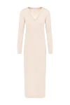 Brunello Cucinelli Knitted beige midi dress - knitted pattern. 60% wool, 10% silk, 30% cashmere. Country of manufacture: Italy. Care: specialized cleaning - photo 1