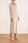 Brunello Cucinelli Knitted beige midi dress - knitted pattern. 60% wool, 10% silk, 30% cashmere. Country of manufacture: Italy. Care: specialized cleaning - photo 3