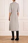 Свободное платье с коротким рукавом серое трикотажное Brunello Cucinelli - вязаный узор. 60% шерсть, 10% шелк, 30% кашемир. Страна производитель: Италия. Уход: специализированная чистка - фото 4