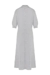 Свободное платье с коротким рукавом серое трикотажное Brunello Cucinelli - вязаный узор. 60% шерсть, 10% шелк, 30% кашемир. Страна производитель: Италия. Уход: специализированная чистка - фото 6