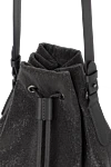 Brunello Cucinelli Women's gray bag made of genuine leather - 100% genuine leather. Strap: adjustable strap. Closure: drawstring. Country of manufacture: Italy. Care: specialized cleaning - photo 5