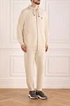 Brunello Cucinelli Костюм прогулянковий чоловічий бежевий з капюшоном. - логотип бренду. капюшон. 100% кашемір. блискавка, куліска. дві бічні кишені. Країна виробник: Італія. Догляд: спеціалізоване чищення - фото 3