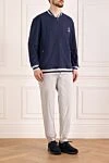 Brunello Cucinelli Костюм прогулянковий чоловічий синій з логотипом - логотип бренду. 100% кашемір. блискавка. дві бічні кишені. Країна виробник: Італія. Догляд: спеціалізоване чищення - фото 3