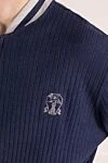 Brunello Cucinelli Костюм прогулянковий чоловічий синій з логотипом - логотип бренду. 100% кашемір. блискавка. дві бічні кишені. Країна виробник: Італія. Догляд: спеціалізоване чищення - фото 5
