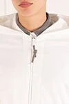 Brunello Cucinelli Women's white cotton tracksuit with a hood - hood. 98% cotton, 2% elastane. Closure: zipper. Country of manufacture: Italy. Care: specialized cleaning - photo 5