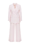 P.A.R.O.S.H. Women's pink suit with wide trousers - 72% viscose, 28% linen. Closure: buttons. two side pockets, one chest pocket. Country of manufacture: Italy. Care: specialized cleaning - photo 1