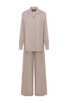 Loro Piana Suit with wide trousers for women beige - 100% linen. Closure: buttons. one chest pocket. Country of manufacture: Italy. Care: specialized cleaning - photo 1