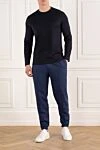 Cotton Jersey Crew Neck Sweatshirt Blue Men's Brunello Cucinelli - 100% cotton. Country of manufacture: Italy. Care: specialized cleaning - photo 2