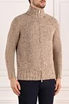 Brunello Cucinelli Кардиган чоловічий бежевий теплий - 29% альпаку, 23% бавовна, 20% поліамід, 13% вовна. блискавка. Країна виробник: Італія. Догляд: спеціалізоване чищення - фото 3