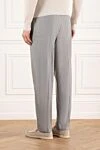 Men's gray trousers with wool tie Brunello Cucinelli - tucks. 100% wool. Closure: drawstring, zipper. two side pockets, two back pockets. Country of manufacture: Italy. Care: specialized cleaning - photo 4