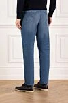 Чоловічі джинси Stonewash зі складками на колінах сині Brunello Cucinelli - Stonewash. 100% бавовна. блискавка, гудзик. дві бічні кишені, дві задні. Країна виробник: Італія. Догляд: спеціалізоване чищення - фото 4