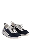 Brunello Cucinelli Men's blue suede sneakers with white inserts - contrast sole, logo on the heel. 100% suede. Closure: laces. Country of manufacture: Italy. Care: specialized cleaning - photo 3