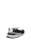 Men's blue suede sneakers with white inserts Brunello Cucinelli - contrast sole, logo on the heel. 100% suede. Closure: laces. Country of manufacture: Italy. Care: specialized cleaning - photo 4