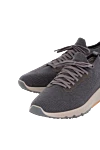 Brunello Cucinelli Men's gray wool sneakers - logo on the heel. 100% wool. Closure: laces. Country of manufacture: Italy. Care: specialized cleaning - photo 5