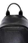 Brunello Cucinelli Рюкзак із нейлону з логотипом чоловічий чорний - логотип бренду. 50% поліамід 20% акрил 15% віскоза 15% шкіра теляча. Розмір: 35?40?3 см. Ремінь: текстильні лямки з обробкою з телячої шкіри. куліска. Країна виробник: Італія. Догляд: спеціалізоване чищення - фото 5
