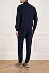 Men's blue tracksuit with pinstripes Brunello Cucinelli - pinstripe pattern. 87% cotton, 8% cashmere, 5% silk. Closure: zipper. Country of manufacture: Italy. Care: specialized cleaning - photo 4