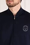 Brunello Cucinelli Синій чоловічий прогулянковий костюм з логотипом - логотип бренду. 64% бавовна, 26% поліамід, 6% кашемір, 4% шовк. блискавка. Країна виробник: Італія. Догляд: спеціалізоване чищення - фото 5