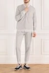 Gray men's tracksuit with zipper Brunello Cucinelli - 87% cotton, 8% cashmere, 5% silk. Closure: zipper. Country of manufacture: Italy. Care: specialized cleaning - photo 2