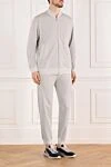 Brunello Cucinelli Gray men's tracksuit with zipper - 87% cotton, 8% cashmere, 5% silk. Closure: zipper. Country of manufacture: Italy. Care: specialized cleaning - photo 3