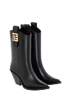 Balmain Women's black rubber ankle boots with logo - brand logo. 100% genuine leather. Country of manufacture: Italy. Care: specialized cleaning - photo 3