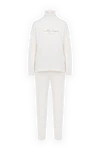 Brunello Cucinelli Soft sports suit with a high collar white women's - Decor embroidery brand logo. 60% wool, 30% cashmere, 10% silk. Country of manufacture: Italy. Care: specialized cleaning - photo 1