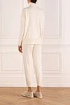 Soft sports suit with a high collar white women's Brunello Cucinelli - Decor embroidery brand logo. 60% wool, 30% cashmere, 10% silk. Country of manufacture: Italy. Care: specialized cleaning - photo 4