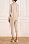 Warm sports suit with a high collar, beige, for women Brunello Cucinelli - Decor embroidery brand logo. 60% wool, 30% cashmere, 10% silk. Country of manufacture: Italy. Care: specialized cleaning - photo 4