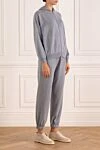 Brunello Cucinelli Трикотажний спортивний костюм із кашеміру з капюшоном жіночий сірий - капюшон. 100% кашемір. блискавка. дві кишені на штанах, дві кишені на куртці. Країна виробник: Італія. Догляд: спеціалізоване чищення - фото 3