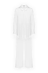 Max&Moi Lightweight silk suit with trousers for women white - 95% silk, 5% elastane. Closure: buttons. Country of manufacture: Italy. Care: specialized cleaning - photo 1