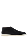 Cesare di Napoli Black suede men's loafers on a white sole. - contrast sole. 100% suede. Country of manufacture: Italy. Care: specialized cleaning - photo 1