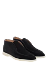 Cesare di Napoli Black suede men's loafers on a white sole. - contrast sole. 100% suede. Country of manufacture: Italy. Care: specialized cleaning - photo 3