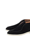 Cesare di Napoli Men's black suede loafers with white soles - contrast sole. 100% suede. Country of manufacture: Italy. Care: specialized cleaning - photo 5