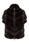 Fabio Gavazzi Women's sable brown fur coat - 100% sable fur. short sleeves. Closure: zipper. Country of manufacture: Italy. Care: specialized cleaning - photo 1