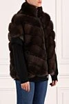 Fabio Gavazzi Women's sable brown fur coat - 100% sable fur. short sleeves. Closure: zipper. Country of manufacture: Italy. Care: specialized cleaning - photo 3