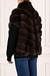 Women's sable brown fur coat Fabio Gavazzi - 100% sable fur. short sleeves. Closure: zipper. Country of manufacture: Italy. Care: specialized cleaning - photo 4