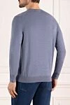 Blue men's jumper made of wool Casheart - 100% wool. Country of manufacture: Italy. Care: specialized cleaning - photo 4