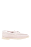 Fleur de Paris Women's suede loafers with fur pink - tassel, fur. 100% suede, natural fur insulation. Country of manufacture: Italy. Care: specialized cleaning - photo 1