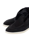 Fleur de Paris Women's black suede loafers with fur - fur edging. 100% suede, natural fur insulation. Country of manufacture: Italy. Care: specialized cleaning - photo 5