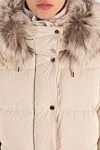 Moorer Women's Rubina down jacket white with fur trim - fur collar. adjustable hood. 100% polyamide. Closure: zipper, buttons. two pockets . Insulation: down filling. Country of manufacture: Italy. Care: specialized cleaning - photo 5