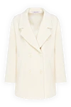 Fleur de Paris Short women's double-breasted white coat - 55% polyester, 45% viscose. Closure: buttons. two side pockets. Country of manufacture: Italy. Care: specialized cleaning - photo 1