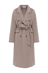 Fleur de Paris Women's double-breasted gray coat with belt - 90% wool, 10% nylon. belt. Closure: buttons. two side pockets. Country of manufacture: Italy. Care: specialized cleaning - photo 1