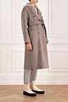 Fleur de Paris Women's double-breasted gray coat with belt - 90% wool, 10% nylon. belt. Closure: buttons. two side pockets. Country of manufacture: Italy. Care: specialized cleaning - photo 3