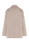 Women's double-breasted beige coat with a loose fit Fleur de Paris - 100% wool. Closure: buttons. Country of manufacture: Italy. Care: specialized cleaning - photo 6