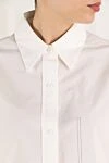 Fleur de Paris Women's white cotton shirt - 100% cotton. Closure: buttons. one chest pocket. Country of manufacture: Italy. Care: specialized cleaning - photo 5