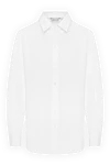 Fleur de Paris Women's white cotton shirt - 100% cotton. Closure: buttons. one chest pocket. Country of manufacture: Italy. Care: specialized cleaning - photo 1