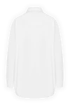 Women's white cotton shirt Fleur de Paris - 100% cotton. Closure: buttons. one chest pocket. Country of manufacture: Italy. Care: specialized cleaning - photo 6