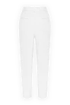 Women's capris white Fleur de Paris - 4% spandex, 11% viscose, 85% polyester. Closure: button, zipper. two front pockets, two back pockets. Country of manufacture: Italy. Care: specialized cleaning - photo 6