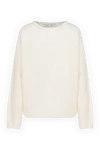 Fleur de Paris White cashmere jumper for women - 96% cashmere, 4% viscose. Country of manufacture: Italy. Care: specialized cleaning - photo 1